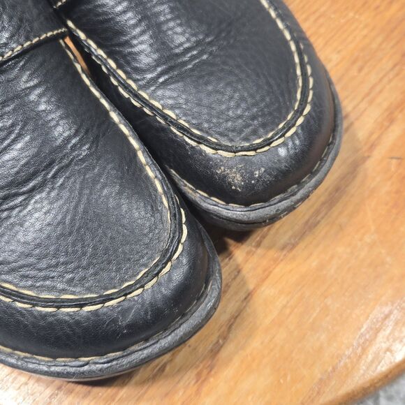 Vintage Y2K Born Womens Size 9/40.5 Chunky Platform Mules Black Leather Shoes - Picture 6 of 11